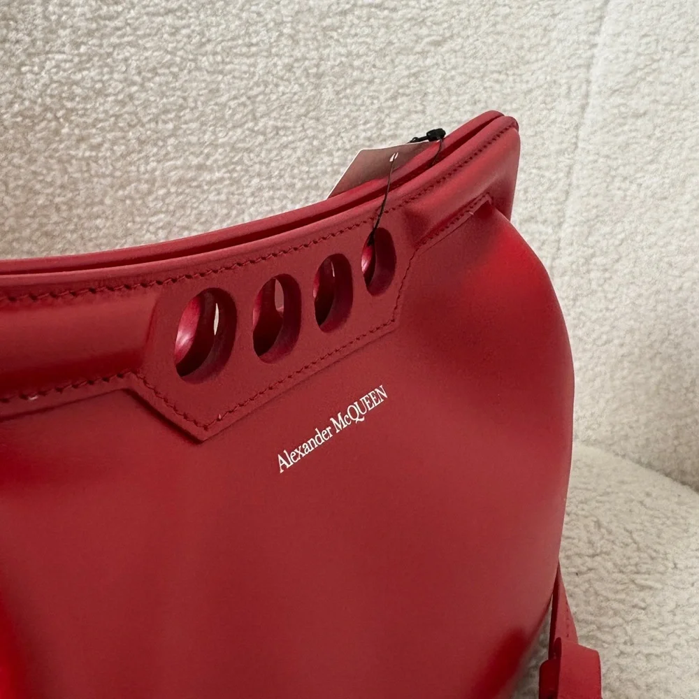 Alexander McQueen Women's The Peak Bag Mini in Welsh Red - Picture 6 of 11